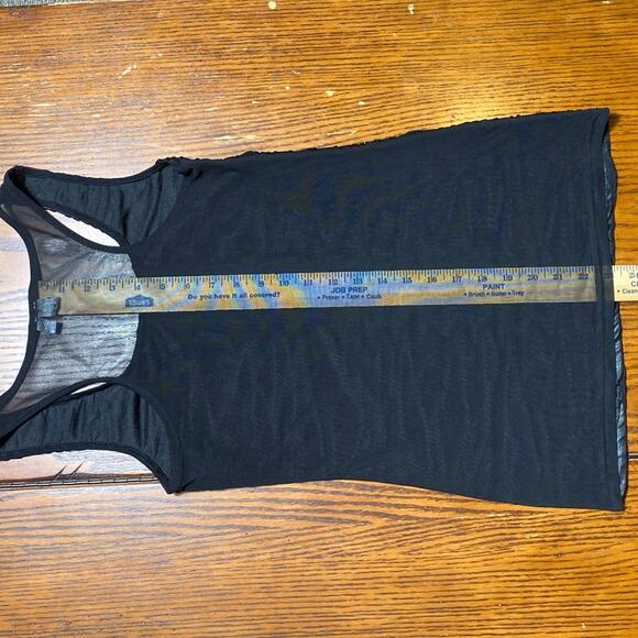 BKE Black Zebra Metallic Textured Tank Top Sheer Back Size S Grunge Alt Rock Emo - Picture 6 of 7